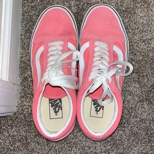WOMENS PINK VANS LACE UPS SIZE 8.5